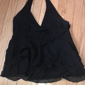Spenser Jeremy black ruffled halter top
